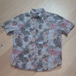 UNTUCKit Hawaiian Shirt Men's sz M Slim Fit Blue Floral Short Sleeve Button Up